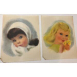 Vintage Baby & Child Prints Lot Of 5 By Mabel Rollins Harris With Wear